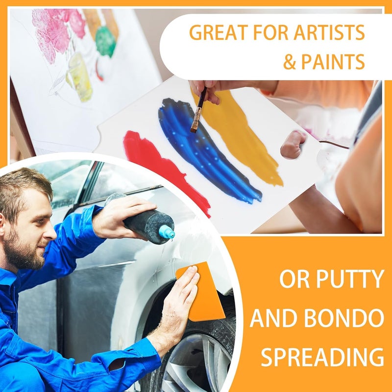 Minatee 2 Pcs 12 x 12 Inch Plastic Body Filler Mixing Board with 3 Pcs Reusable Body Filler Spreaders 4, 5, 6 Inch Plastic Spreaders, Auto Body Tools for Applying Automotive Fillers Putties Glazes - Image 4